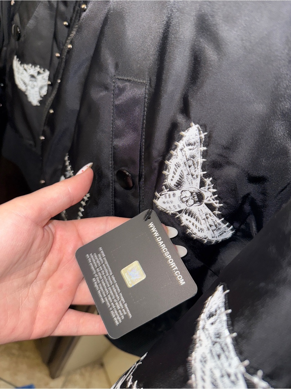 Black Embroidered Bomber Jacket - WWE x Darc Sport - Picture 3 of 5